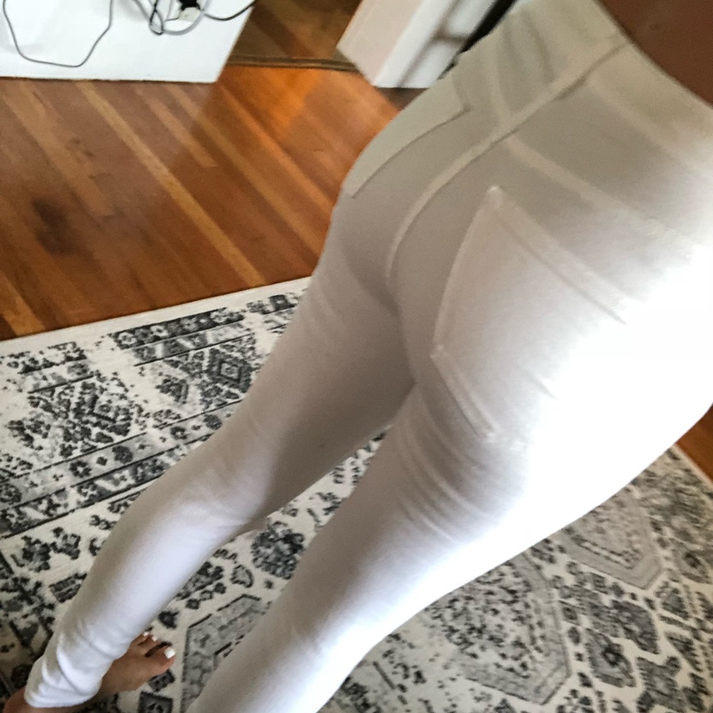 White high waist  top shop skinny jeans